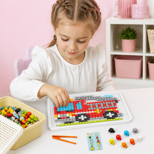 Montessori-Lernspiel mit Steckmosaik
