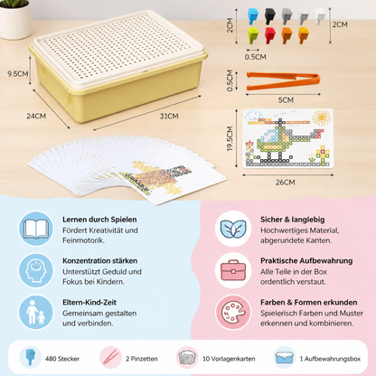 Montessori-Lernspiel mit Steckmosaik