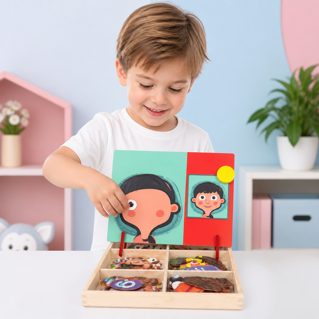 Magnetisches Holz-Anzieh- und Zuordnungsspiel – Kreatives Lernspielzeug
