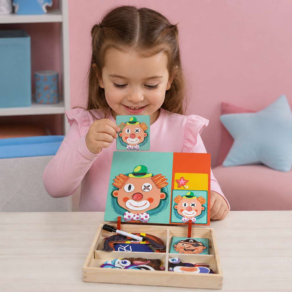 Magnetisches Holz-Anzieh- und Zuordnungsspiel – Kreatives Lernspielzeug