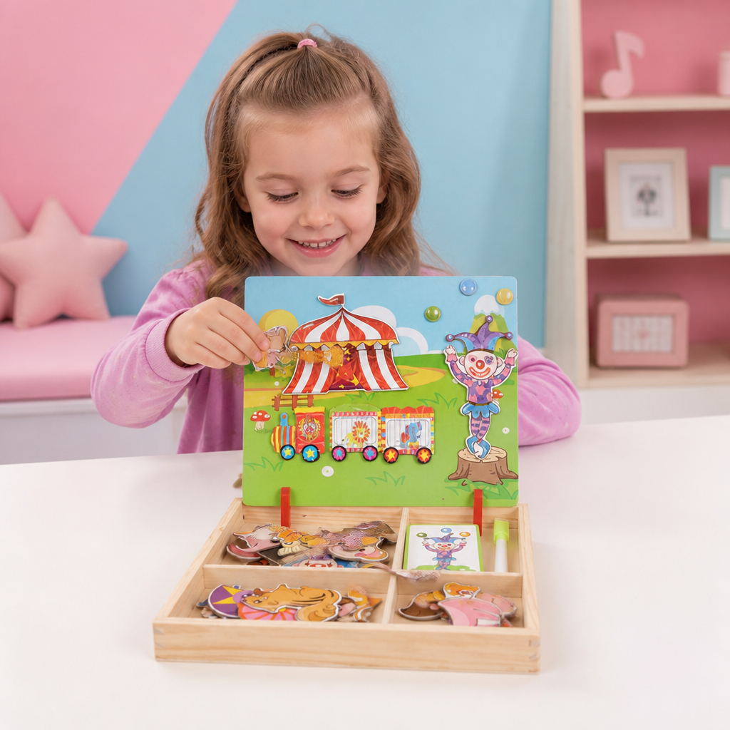 Magnetisches Holz-Anzieh- und Zuordnungsspiel – Kreatives Lernspielzeug