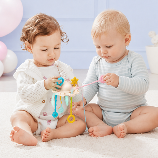 Montessori-Sensorikspielzeug zum Ziehen & Entdecken – Silikon-Ziehspielzeug zur Förderung der taktilen Wahrnehmung und zur Linderung beim Zahnen