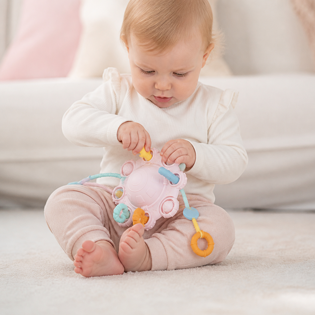 Montessori-Sensorikspielzeug zum Ziehen & Entdecken – Silikon-Ziehspielzeug zur Förderung der taktilen Wahrnehmung und zur Linderung beim Zahnen
