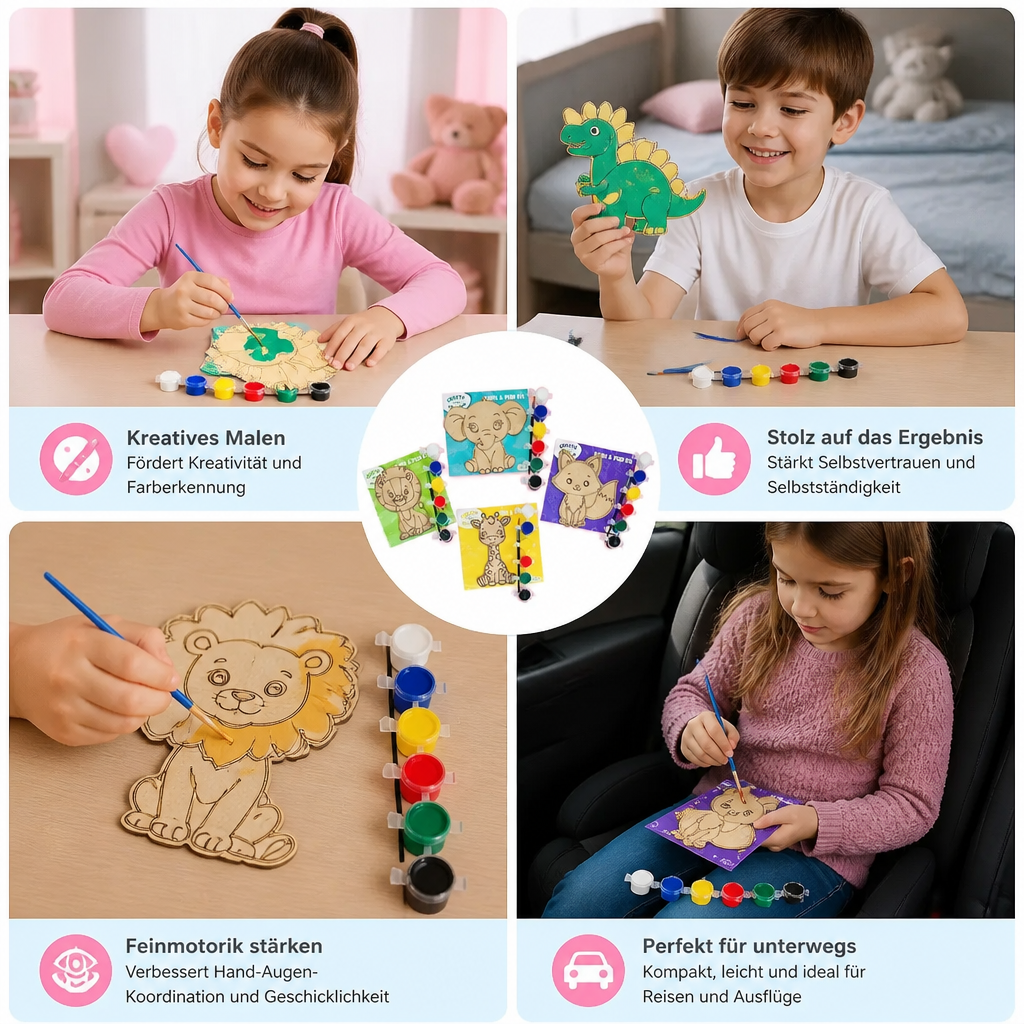DIY-Holz-Bastelset zum Bemalen & Spielen für Kinder