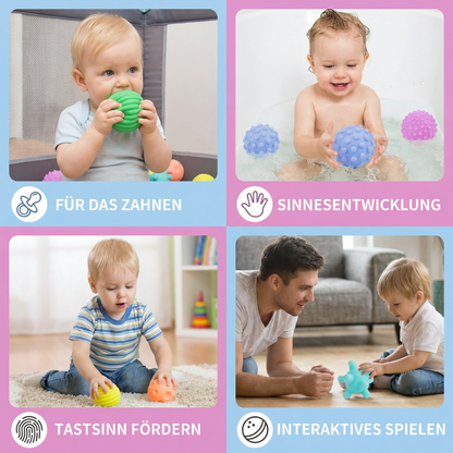 6er Set Sensorik-Bälle – Weiche Tastsinn- & Massagebälle für Babys & Kinder