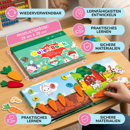 Montessori Sticker-Buch für Kinder – Wiederverwendbares Lern- & Beschäftigunsbuch