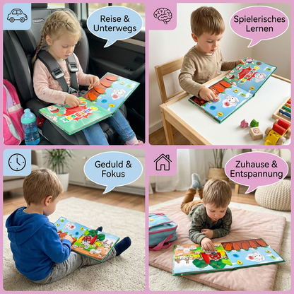 Montessori Sticker-Buch für Kinder – Wiederverwendbares Lern- & Beschäftigunsbuch