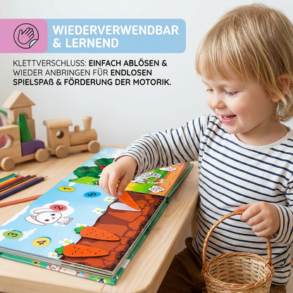 Montessori Sticker-Buch für Kinder – Wiederverwendbares Lern- & Beschäftigunsbuch