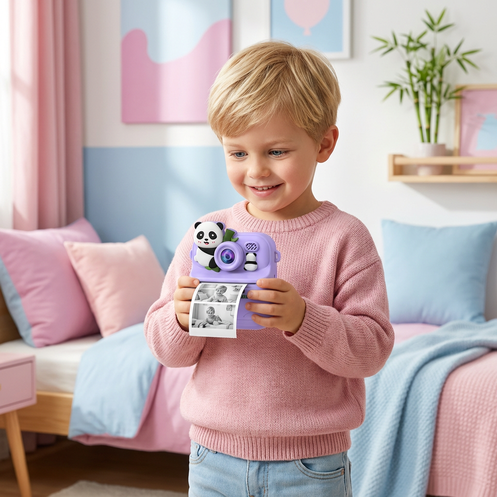 Kinder Sofortbildkamera mit Mini-Thermodrucker – Dual-Kamera & HD-Video (1080p)