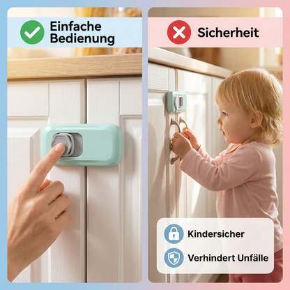 2er Set Kindersicherung für Schrank, Kühlschrank & Schubladen – Multifunktionaler Sicherheitsverschluss für Babys & Kinder