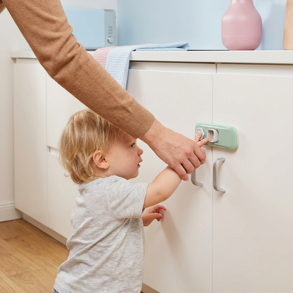 2er Set Kindersicherung für Schrank, Kühlschrank & Schubladen – Multifunktionaler Sicherheitsverschluss für Babys & Kinder
