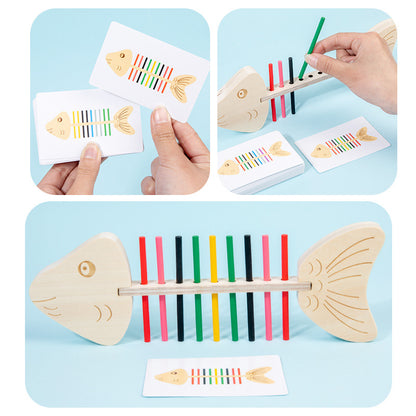 Montessori Fischgräten Farben Ordnungsspiel für Kinder