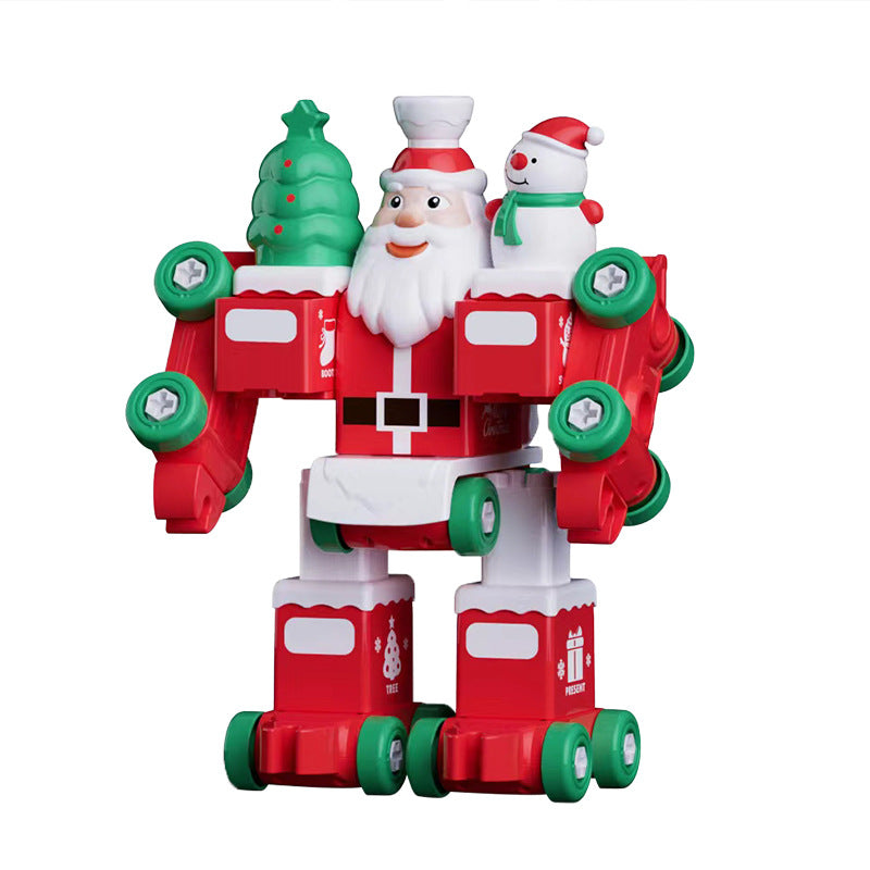 2in1 Transformierender Weihnachtszug und Weihnachtsmann Roboter