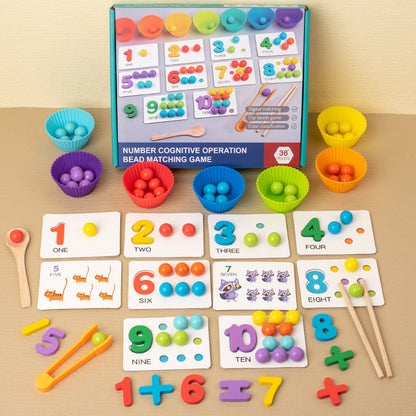 Montessori Kugel Zahlen und Farben Sortierset zum Rechnen Lernen