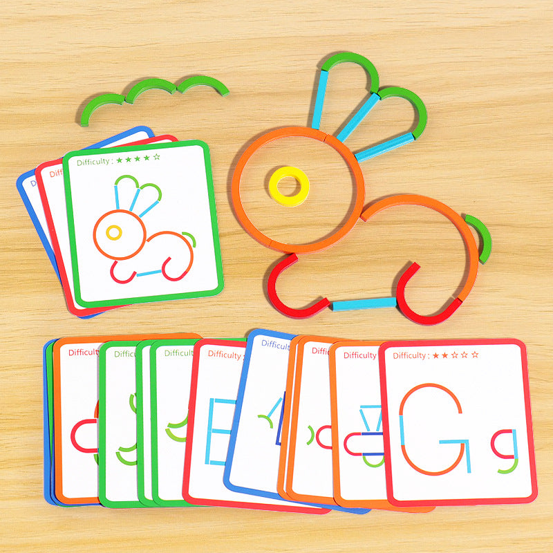 Pädagogisches Montessori Stöcke und Ringe Puzzle Bausteine