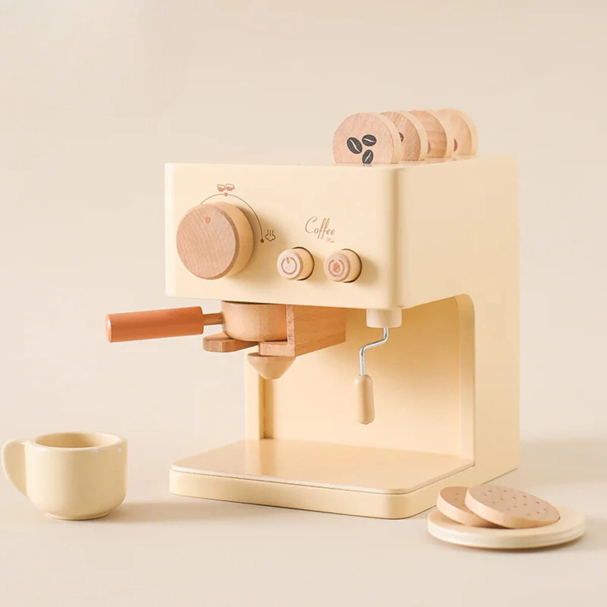 Zukünftige Barista – Espressomaschinen-Set aus Holz für Kinder