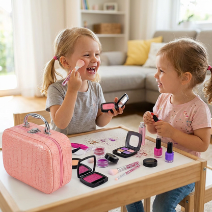 Make-up-Spielset für Mädchen – Sicheres Kinder-Kosmetikset mit praktischer Tasche