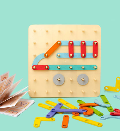 Kreatives Montessori Nagel Puzzle Spielzeug Aus Holz