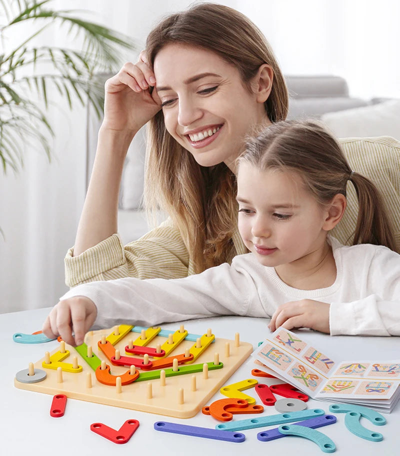 Kreatives Montessori Nagel Puzzle Spielzeug Aus Holz