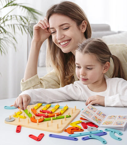 Kreatives Montessori Nagel Puzzle Spielzeug Aus Holz