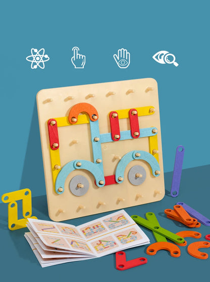 Kreatives Montessori Nagel Puzzle Spielzeug Aus Holz