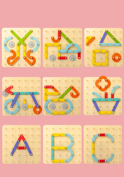 Kreatives Montessori Nagel Puzzle Spielzeug Aus Holz