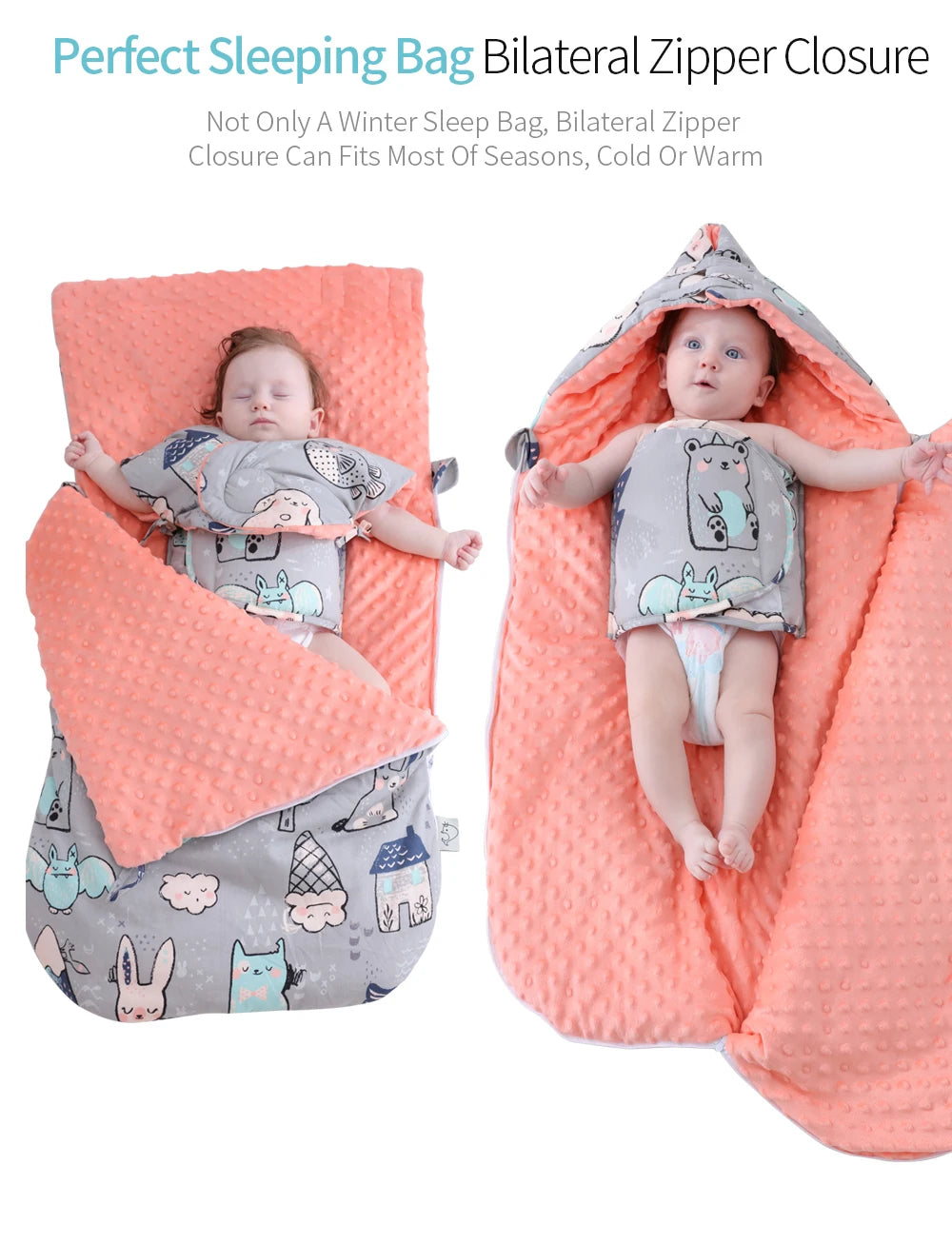 newborn schlafsack winter Baby Schlafsack mit Kapuze – Minky Decke für Neugeborene – Wolkenschaukel