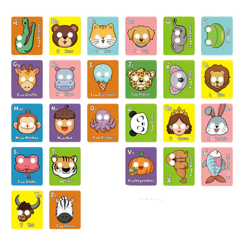 Alphabet Lernkarten mit Tierdesigns