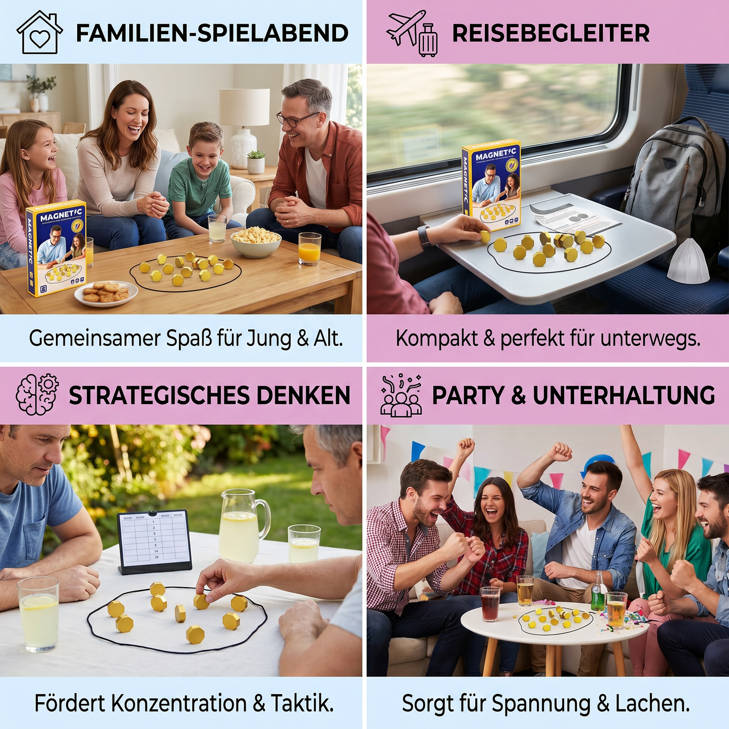 Magnetisches Strategie-Spiel – Interaktives Geschicklichkeitsspiel für die ganze Familie