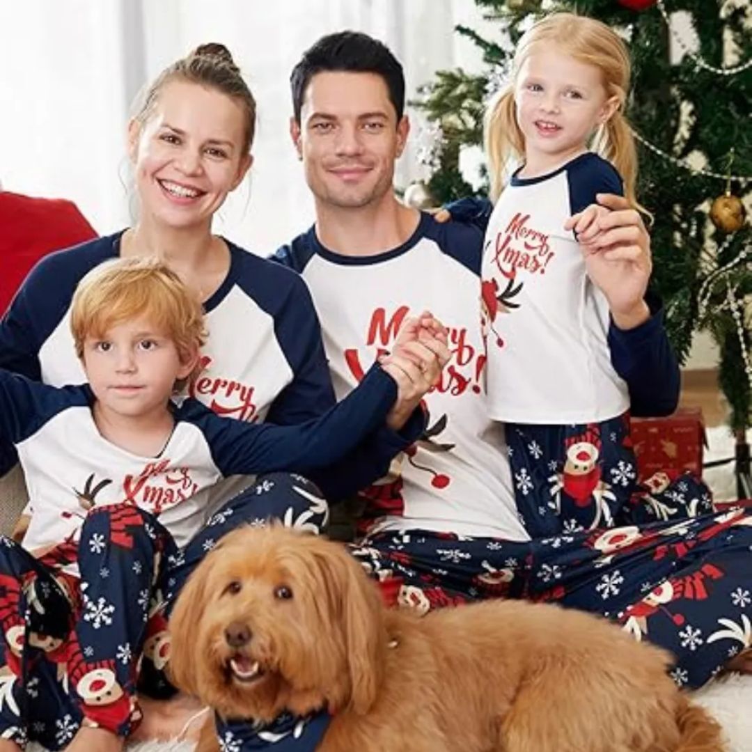 Weihnachts-Pyjama-Set für die Familie – Lustiger Rentier-Druck für Groß und Klein
