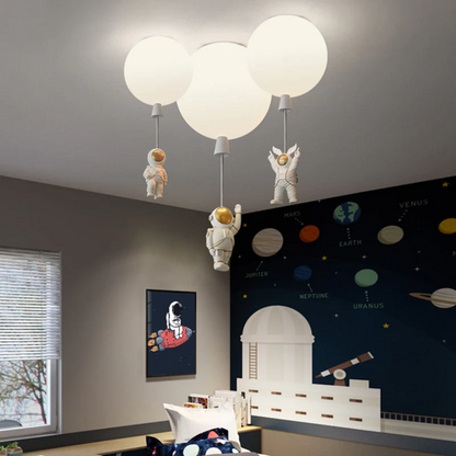 Moderne Mond/Astronaut LED-Deckenleuchte für Kinderzimmer