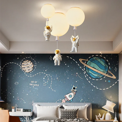 Moderne Mond/Astronaut LED-Deckenleuchte für Kinderzimmer