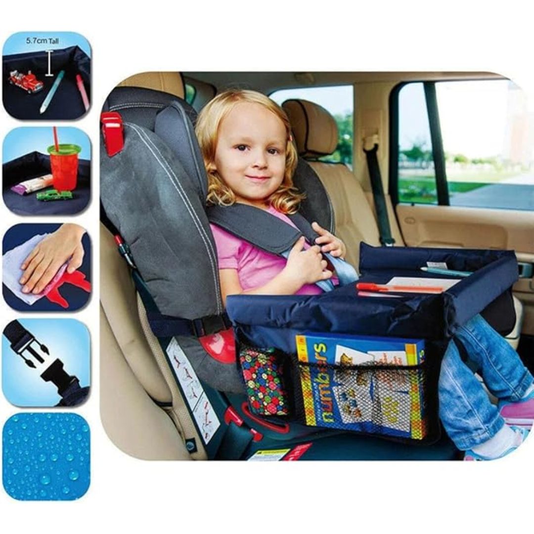 Multifunktionales Kinder-Auto-Tischchen – Spiel- und Essbrett für die Rückbank