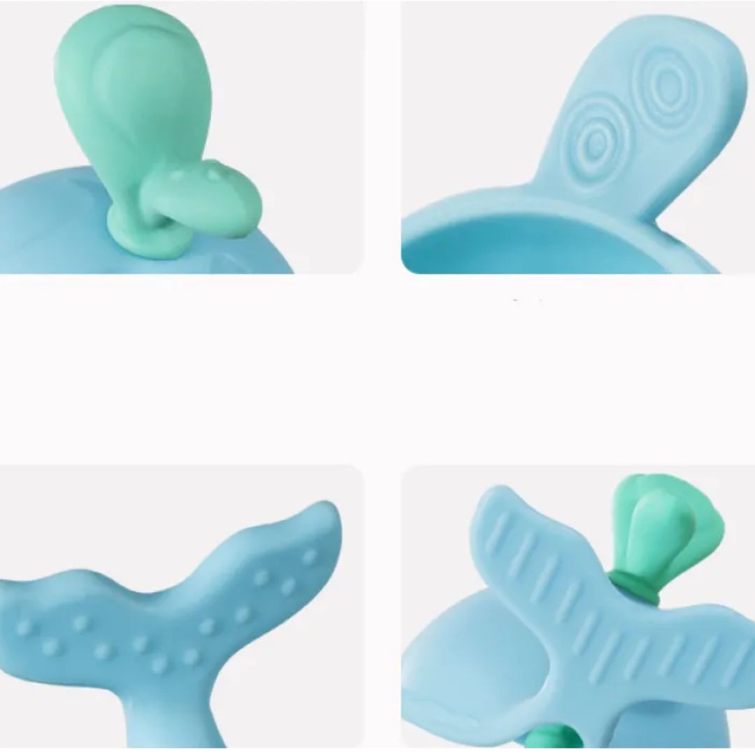 Baby Beißring Wal aus Silikon – Sicheres Teething Spielzeug für Babys