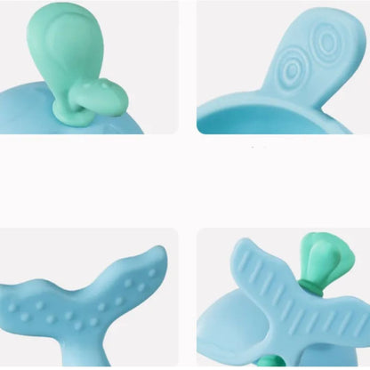 Baby Beißring Wal aus Silikon – Sicheres Teething Spielzeug für Babys