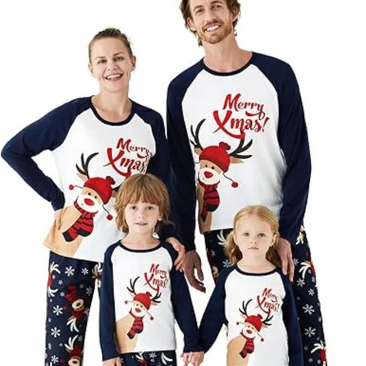 Weihnachts-Pyjama-Set für die Familie – Lustiger Rentier-Druck für Groß und Klein