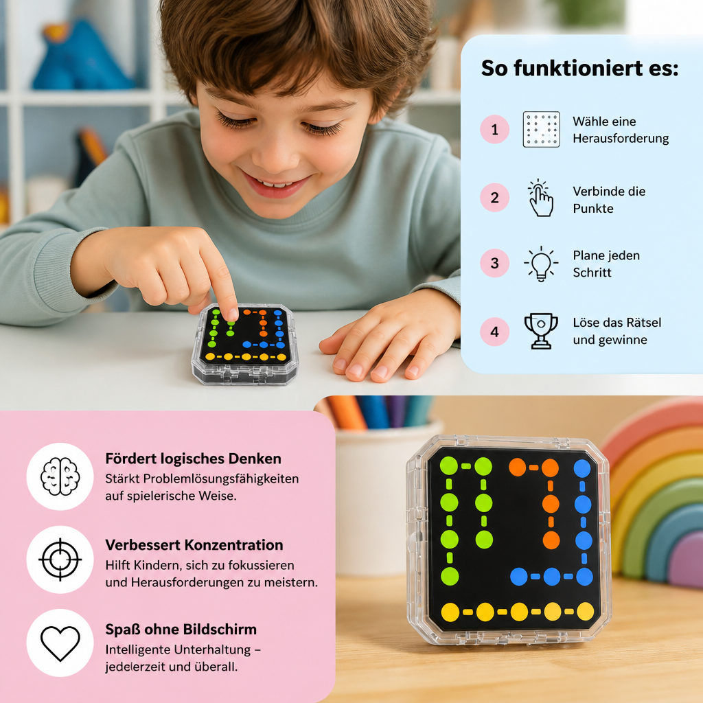 Smartes LED-Logik-Puzzlespiel – Über 800 knifflige Gehirntraining-Level
