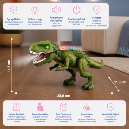 Ferngesteuerter laufender T-Rex – RC-Dinosaurier mit Sprühnebel, Licht & Sound