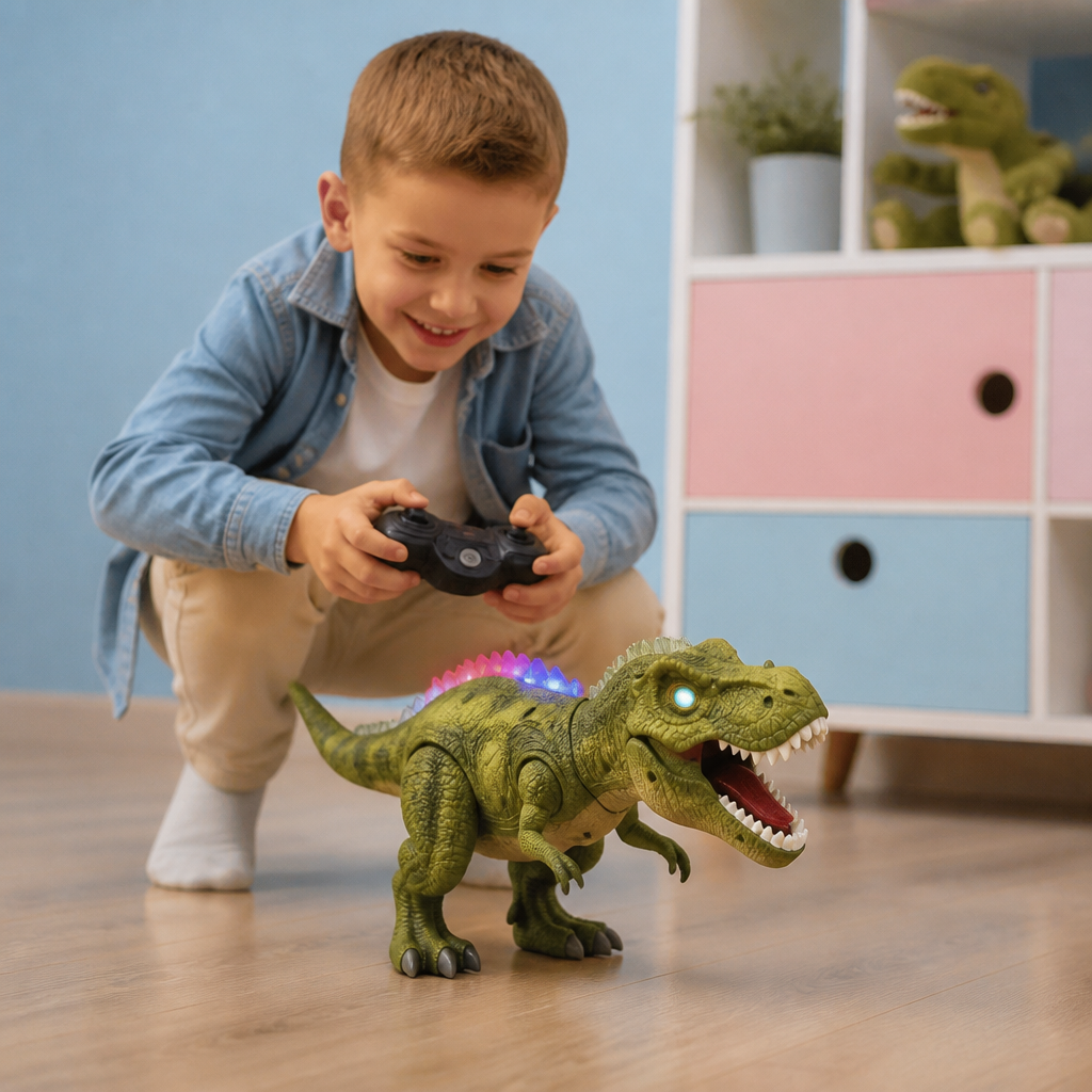Ferngesteuerter laufender T-Rex – RC-Dinosaurier mit Sprühnebel, Licht & Sound