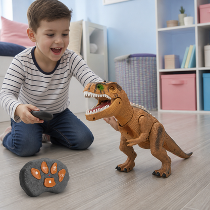 Ferngesteuerter laufender T-Rex – RC-Dinosaurier mit Sprühnebel, Licht & Sound