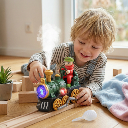 Niedliche Spielzeug-Dampflok mit Licht, Musik & Dampfeffekt