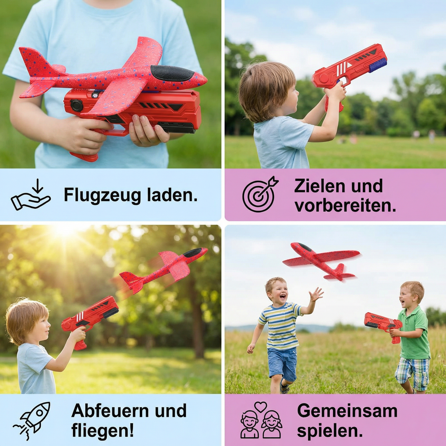 Schaumstoff Flugzeug Launcher für Kinder – Interaktives Flugspielzeug mit Abschussfunktion