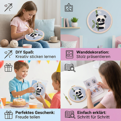 DIY Stanzstick-Nadel Stickset – Anfänger Set mit Schönen Motiven