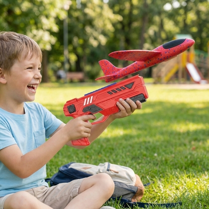 Schaumstoff Flugzeug Launcher für Kinder – Interaktives Flugspielzeug mit Abschussfunktion