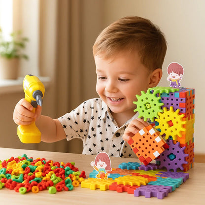 Montessori 3D Zahnrad und Puzzle Spielsteine