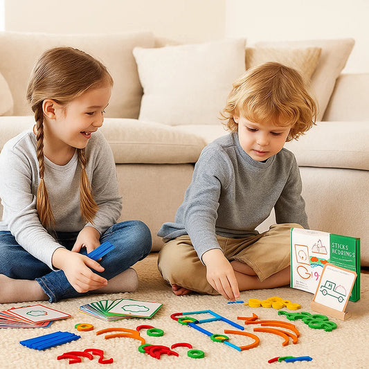 Pädagogisches Montessori Stöcke und Ringe Puzzle Bausteine
