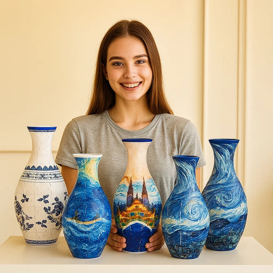 Edle 3D Puzzle Vase - Verwendbar für echte Blumen