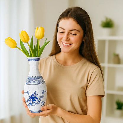 Edle 3D Puzzle Vase - Verwendbar für echte Blumen