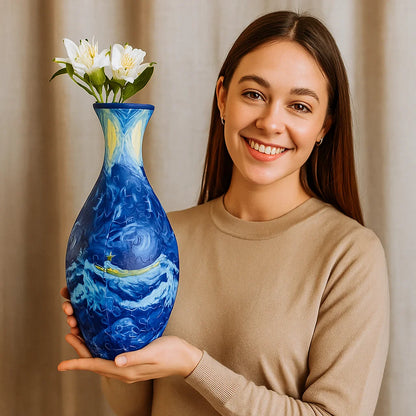 Edle 3D Puzzle Vase - Verwendbar für echte Blumen