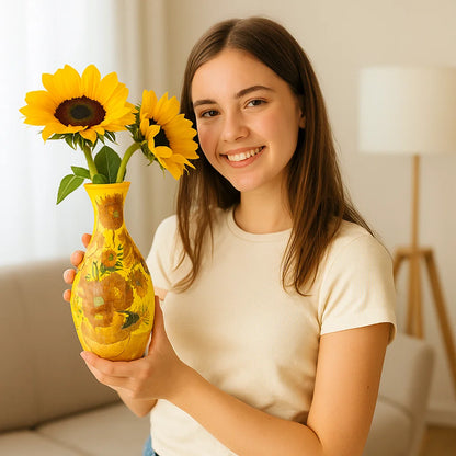 Edle 3D Puzzle Vase - Verwendbar für echte Blumen